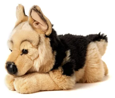 Produktbild von Uni-Toys - Deutscher Schäferhund, liegend - 37 cm (Länge) - Plüsch-Hund, Haustier - Plüschtier, Kuscheltier