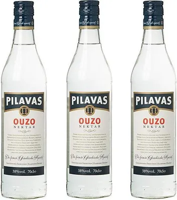 Produktbild von 3x Ouzo Pilavas Nektar (700ml / 38%) - Der milde Ouzo aus Pilavas