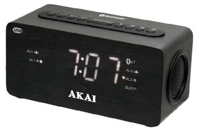 Zdjęcie produktu dla Akai ACR-2993, Cyfrowy budzik, Prostokąt, Czarny, FM, LED, 3,05 cm (1.2")