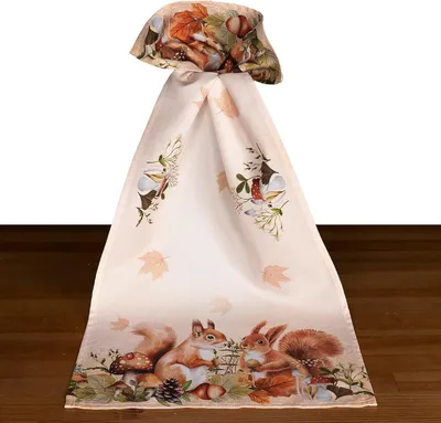 Produktbild von Tischdecke Tischläufer Druck Eichhörnchen Herbst 40 x 90 cm