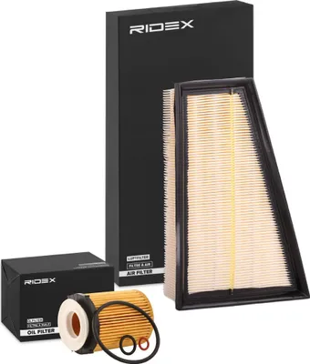 Produktbild von RIDEX Filterset Inspektionspaket Filtersatz passend für MERCEDES-BENZ B-Klasse (W246, W242) A-Klasse (W176) CLA Coupe (C117) GLA (X156)
