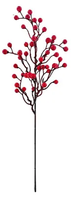 Produktbild von Künstliche rote Beeren, Weihnachtszweig mit Stechpalmenbeeren, künstliche Pflanzen aus Schaumstoff, Beerenzweig, Weihnachtsdekoration für Feiertage, Hochzeiten, Partys und Zuhause