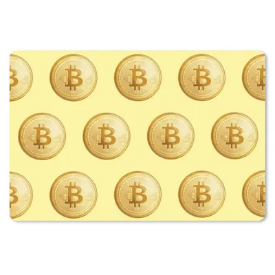 Produktbild von MuchoWow® Mauspad Mousepad Bitcoin - Gold - Muster - Gelb 27x18 cm - Mousepads - Maus Mat - Pad - Mausunterlage - Büroartikel - Desk Matten