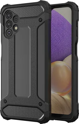 Produktbild von cofi1453® Hybrid Armor Etui SchutzHülle Case Bumper Cover Handyhülle Matt Hülle Robust Rutschfest kompatibel mit Samsung Galaxy A32 5G Schwarz