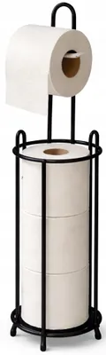 Image de Porte-rouleaux de papier toilette en métal, autoportant, noir (Katex)