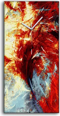 Produktbild von Wanduhr Leinwand Bild Uhr Geräuschlos 30x60 Kunst Abstrakte Malerei Farbtextur - weiße Hände
