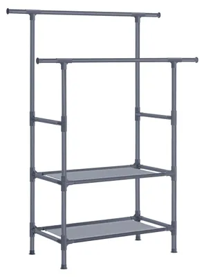 Produktbild von Garderobenständer – Kleiderständer – Metall – Weiß – 114 x 45 x 171 cm – 3 kg – Tragfähigkeit 70 kg