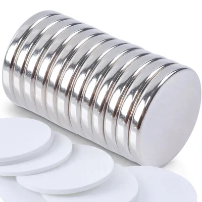 Produktbild von 12 selbstklebende Neodym-Magnete, 20 x 3 mm runde Flachmagnete für Magnettafeln, Kühlschränke und Whiteboards (klein)