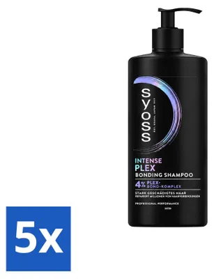Imagen del producto de 5 champús Syoss Intense Plex, 440 ml cada uno, pack ahorro de 5 unidades