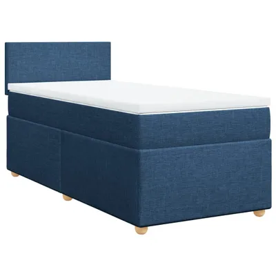 Obrázek produktu pro vidaXL Postel Boxspring s matrací Modrá 90x200 cm Látka