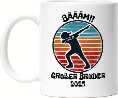 Produktbild von Bääm! Großer Bruder 2025 Tasse Ankündigung Dab Geburt Nachwuchs Schwangerschaft