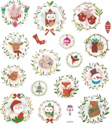 Produktbild von Weihnachtsglitzer-Scrapbooking-Aufkleber, 18 Stück, DpCraft
