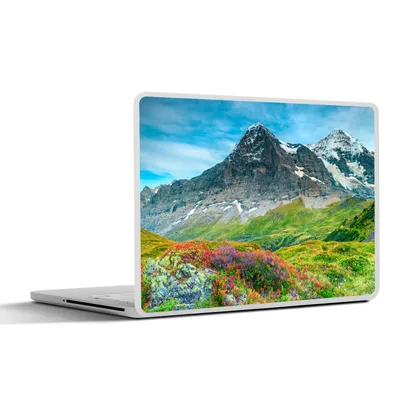 Produktbild von MuchoWow® Laptop Aufkleber Sticker Cover Blumenwiese in den Schweizer Alpen 25x18 cm - Laptop-Deko