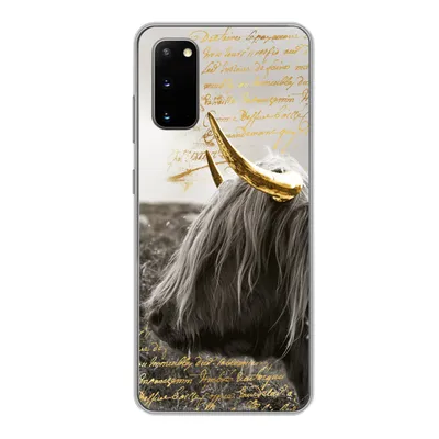 Produktbild von MuchoWow® Handyhülle Schutzhülle Hülle für Samsung Galaxy S20 Schottischer Highlander - Gold - Hoorn Silikon Softcase Handy Hülle - Bild