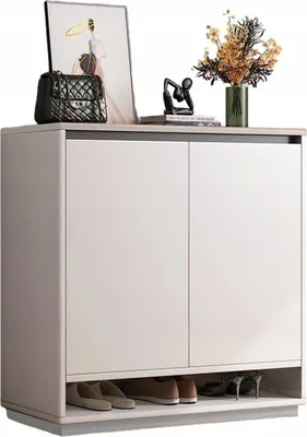 Produktbild von Nowoczesna Komoda Szafka Biała Pojemna Na Buty Obuwie Regał 2 Drzwi Wąska