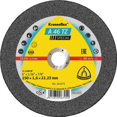 Produktbild von Klingspor A 46 TZ Trennscheiben, 150 x 1,6 x 22,23 mm gerade 25 Stk