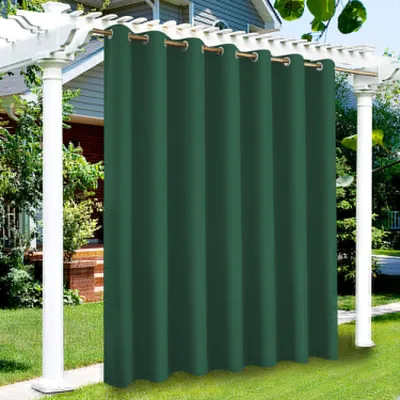 Produktbild von Topchances 1er-Set Übergröße Indoor Outdoor Vorhang Aussenvorhang 254*305cm(B x H), Winddicht Wasserabweisend Sichtschutz Sonnenschutz UVschutz für Garten Patio Balkon, Dunkelgrün