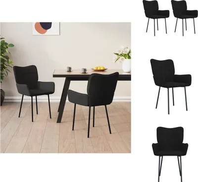 Immagine prodotto di vidaXL Sedie da pranzo 2 pezzi in velluto nero - Sedie da pranzo