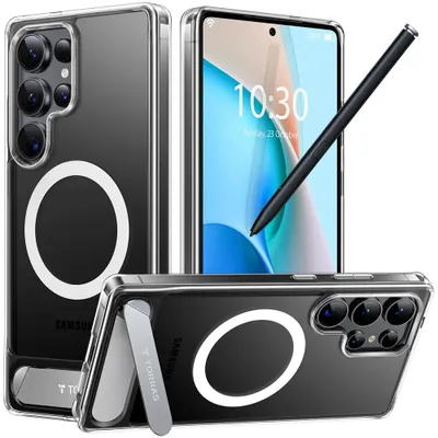 Produktbild von Torras Pstand Hülle für Samsung Galaxy S25 Ultra – transparent (Clear)