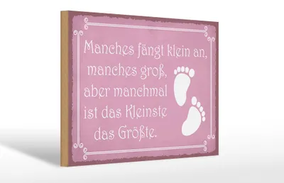 Produktbild von Holzschild Spruch 30x20cm manches fängt klein an manches