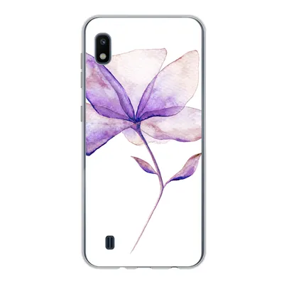 Produktbild von MuchoWow® Handyhülle Schutzhülle Hülle für Samsung Galaxy A10 Blumen - Aquarell - Lila Silikon Softcase Handy Hülle - Schutzhülle