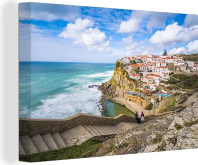 Produktbild von OneMillionCanvasses® - Leinwandbilder - 140x90 cm, Küste von Portugal, Wandbilder Kunstdruck Wanddekoration