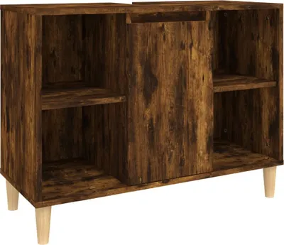 Obrázek produktu pro vidaXL Umyvadlová skříňka Smoked Oak 80x33x60 cm Dřevěný materiál
