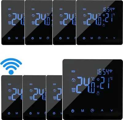 Produktbild von 8X  WiFi Thermostat, Digital LCD Raumthermostat Thermostat Wandthermostat Unterputz Fussbodenheizung fuer Warmwasserbereitung Woche programmierbare Tuya App-Steuerung