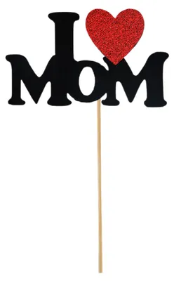 Produktbild von Muttertags-Kuchenaufsätze „Ich liebe Mama“ – Cupcake-Topper mit Glitzerherzen, Blumenkränzen und vieles mehr für Mamas Geburtstagstorte