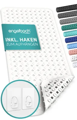Produktbild von Rutschfeste Badmatte, 80 x 40 cm - Anti-Rutsch-Matte für die Badewanne, schimmelresistent und maschinenwaschbar