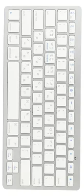 Obrázek produktu pro Bezdrátová klávesnice Mini s 78 klávesami – ultratenká přenosná bílá klávesnice pro počítače, pro Android, OS X, iOS a Windows (korejská verze)