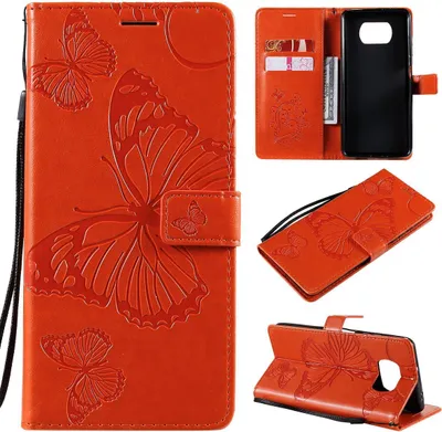 Produktbild von König Design Hülle kompatibel mit Xiaomi Poco X3 Kunstleder Handyhülle - Handy Case Orange