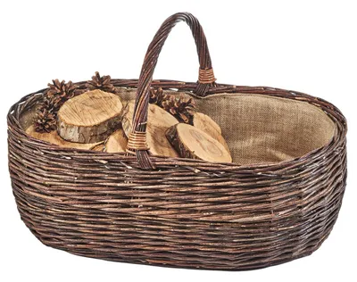 Produktbild von Kobolo Kaminholzkorb Holzkorb für Kaminholz BRANO aus Weide mit Jutefutter ausgeschlagen | Feuerholzkorb Brennholzkorb Kaminzubehör Ofenzubehör Deko