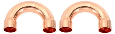 2x 180° Rücklaufbogen Kupferfitting 1 1/8 Zoll ID Löt