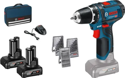 Image de Perceuse-visseuse sans fil GSR 12V-15 ( 10,8V )Bosch 2 batteries 4,0Ah Sacoche Perceuse Embouts