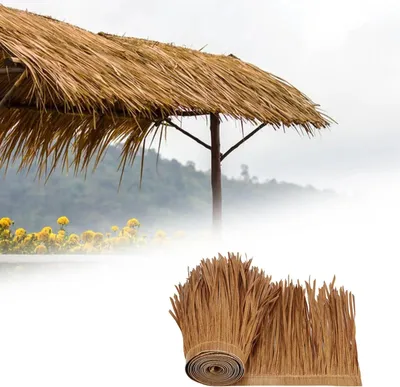 Produktbild von Künstliches Reetdach Strohmatte 100x50cm Tiki-Bar Dekoration