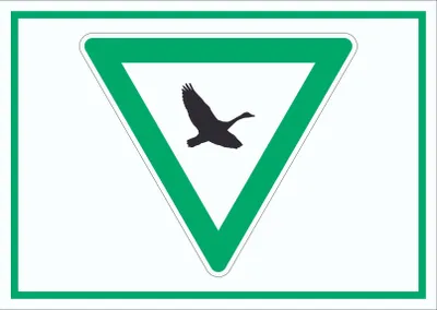 Produktbild von Rastgebiet für Zugvögel Symbol Schild A3 (297x420mm)