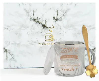 Produktbild von Kaffeetasse 350ml Grau mit Spruch für Freundin, Jahrestag, Geburtstag