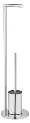 Image de WENKO Garniture de WC sur pied Ferla en métal argenté 18 x 69,5 cm