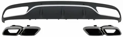 Imagen del producto de Difusor para Mercedes Clase C (C205) A205, modelo 14-19, con diseño C63, para escape, en cromo y .