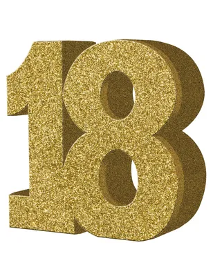 Produktbild von Goldene Zahl 18 Tischdeko 20cm