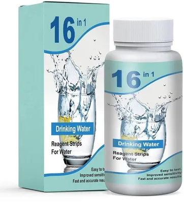Productafbeelding van 50 waterteststrips, 16-in-1, watertestkit voor drinkwaterkwaliteit, leidingwater, zwembad en aquarium, sneltest voor