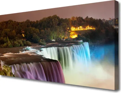 Produktbild von Tulup Leinwand-Bilder 100x50 Wandbild Canvas Kunstdruck Wald Wasserfall Natur