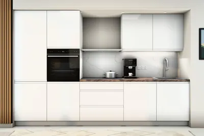 Produktbild von Küchenzeile Velmora Weiß Hochglanz – 320 cm – K57-G320