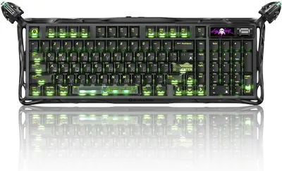 Imagen del producto de Teclado mecánico compacto (96%), con iluminación RGB, conexión USB-C, ideal para juegos y uso en la oficina, color