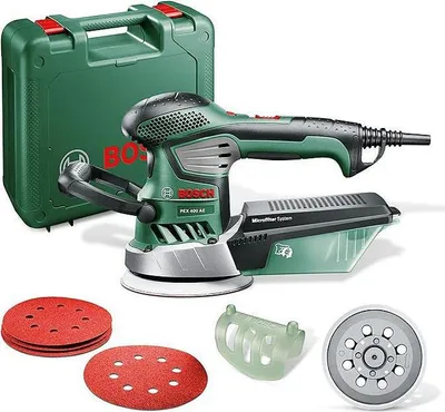Produktbild von Bosch PEX 400 AE + 25 ks, Schwingschleifer, 26000 RPM, 5 mm, 2,5 mm, AC, 1,9 kg