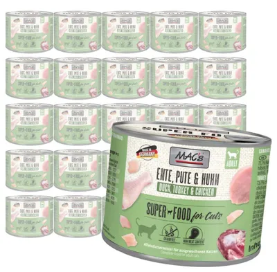 Produktbild von MAC's 24 x 200 g getreidefreies Nassfutter für Katzen, Ente, Pute, Huhn