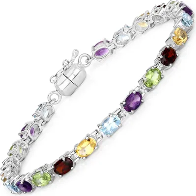 Produktbild von Vira Jewels Armband 925/- Sterling Silber 19cm weiß Amethyst 147260015