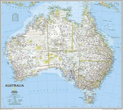Produktbild von National Geographic Australia Wall Map - Classic (30.25 X 27 In)