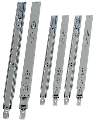Zdjęcie produktu dla ISOISL, 3 pary prowadnic do szuflad, 550 mm, z tłumikiem, pełny wysuw, 3-częściowe, ciche, kulkowe prowadnice do mebli i szuflad